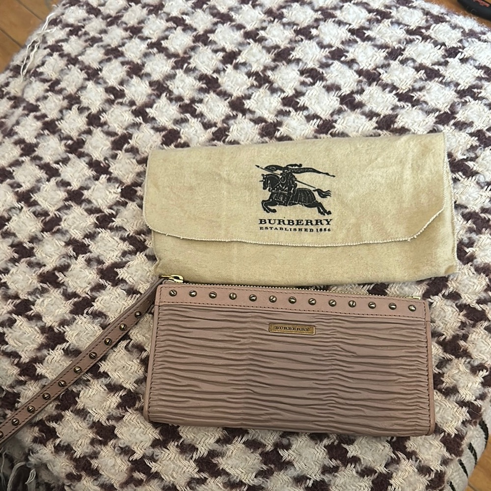 Burberry Beige/ pink  Clutch Wristlet Set